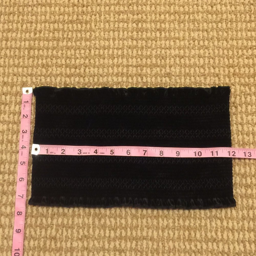 Silence & Noise Black Velvet Bandeau Top M/L - Picture 8 of 9